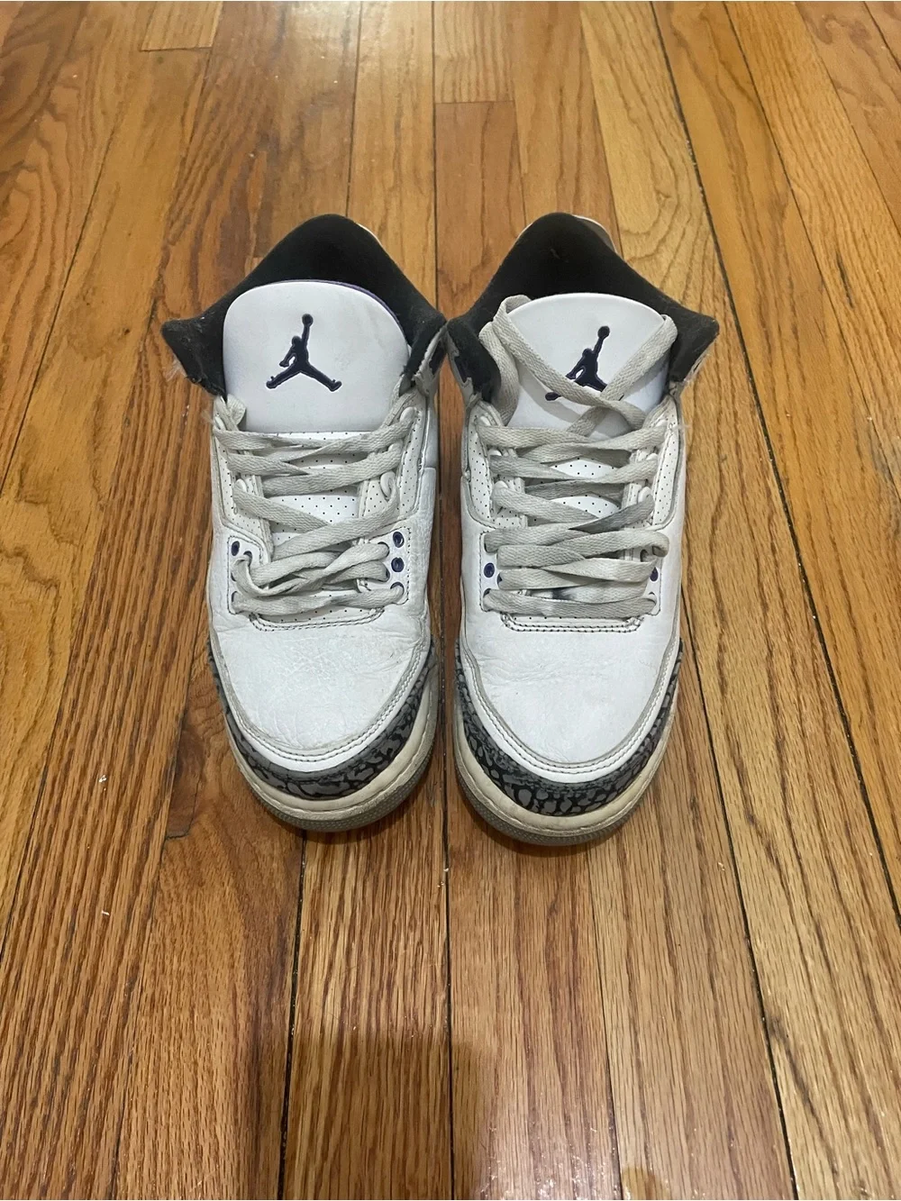 Jordan Men's White Black Cement Sneakers